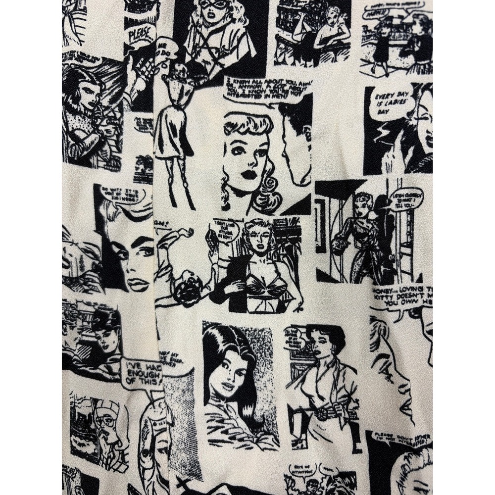 Reformation Dress Womens 10 White Comic Book Pop Art Mini Slip Adjustable Strap - Picture 6 of 6